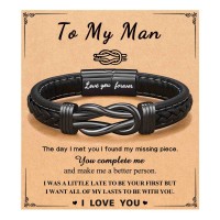 ORISPRE Mens Valentines Day Gifts for Boyfriend Husband Him from Girlfriend Wife Men Anniversary Birthday Gifts- P-B-Bk&Leather-myman-03