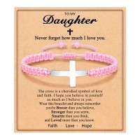 ORISPRE Daughter Gifts from Mom Cross Bracelet for Girls Valentines Day Gifts for Daughter Teenage Teen Girls 8 10 12 14 16 18 13 15 11 10 9 Year Old Birthday Ideas- P-B-Braidcross-daughter-04