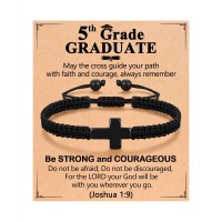 ORISPRE 5th Grade Graduation Decorations Gifts for Elementary School Christian Graduation Bracelet Class of 2026 Graduate Grad Gift-P-B-Cross-5grade-01