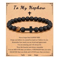 ORISPRE Nephew Gifts from Auntie Uncle Teenage Teen Boys Birthday Confirmation Communion Gifts Nephew Bracelet-P-B-Cross-Nephew-10