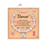 ORISPRE Dance Recital Gifts for Girls Ballerina Ballet Dancer Bracelets for Daughter Granddaughter Birthday Graduation Christmas- P-B-Dance-01