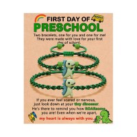 ORISPRE First Day of Preschool Pre K Bracelet Mommy and Me Back to School Gifts Mom Mother Son Bracelet-P-B-DinosKnot-Prek-Set-02