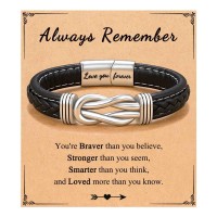 ORISPRE Christmas Stocking Stuffers Teen Boy Gifts Ideas for 12 14 16 18 13 15 Year Old Birthday Gifts for Teenage Boys Bracelets Teens Cool Stuff- P-B-Leather-Boys-05