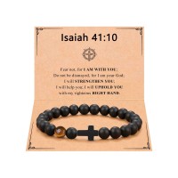 ORISPRE Cross Bracelet for Men Boys Christian Religious Jesus Catholic Christmas Gifts for Adults Teens Teenager- P-B-MenCross1-Isaiah-05