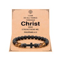 ORISPRE Cross Bracelet for Men Boys Christian Religious First Communion Jesus Catholic Christmas Gifts for Adults Teens Teenager -Philippians 4 13-P-B-MenCross2-Philippians-08