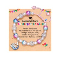 DiRikiss Kindergarten Graduation Decorations Gifts for Girls Kids Best Class of 2026 Bracelets Congratulations Kinder Graduate Grad Gift for Daughter Granddaughter, 5.5 inches- P-B-Mermaid-Colorful-kinder-04