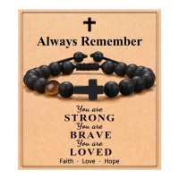 ORISPRE Christmas Stocking Stuffers Teen Boy Gifts Ideas Cross Bracelet Men 8 12 14 16 18 13 15 Year Old Birthday Christian Baptism Confirmation Gifts Teenage Boys Kids- P-B-StringCross-boys-10