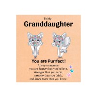 ORISPRE Gifts for Kids Clip on Earrings for Girls 4 5 6 7 8 10 12 Year Old Girl Hypoallergenic Cute Cat Jewelry Granddaughter Gift from Grandma Birthday Easter Valentines-P-E-Cat-Clipon-GrandDau-02