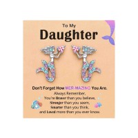ORISPRE Daughter Gifts from Mom Kids Earrings Birthday Christmas Stocking Stuffers Gifts for Girls Kids-P-E-Mermaid-Dau-01