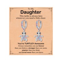 ORISPRE Daughter Gifts from Mom Birthday Christmas Valentines Day Gifts for Daughter Earrings-P-E-Turtle-Hoop-Daughter-01