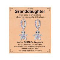 ORISPRE Hypoallergenic Turtle Hoop Earrings for Girls Kids 8 12 4 6 10 Birthday Valentines Day Gifts for Granddaughter from Grandma Little Girl Jewelry-P-E-Turtle-Hoop-Granddau-02