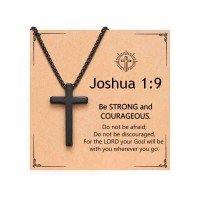 ORISPRE Teenage Teen Boy Gifts Ideas Cross Necklace Men 8 12 14 16 18 13 15 Year Old Birthday Christian Baptism Confirmation Christmas Stocking Stuffers for Kids Boys- P-N-18BlackCross-03