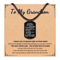 ORISPRE Grandson Necklace Gifts from Grandma, Easter Confirmation Birthday Christmas Graduation Gifts for Boys Valentine's Day Black- P-N-Always-Grandson-04 ORISPRE Grandson Necklace Gifts from Grandma, Easter Confirmation Birthday Christmas Graduation Gifts for Boys Valentine's Day Black- P-N-Always-Grandson-04