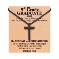 ORISPRE 5th Grade Graduation Decorations Gifts for Boys Elementary School Christian Graduation Necklace Class of 2026 Cool Graduates Grad Gift for Son Grandson-P-N-BK-5thgrad-02