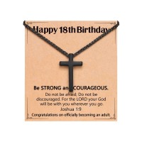 ORISPRE Happy 18th Birthday Decorations Gifts for Boys Man 18 Year Old Boy Birthday Gifts Ideas Necklace-P-N-BK-CrossBirth-18yr-10