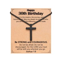 ORISPRE 30th Birthday Decorations Gifts for Him Men 30 Year Old Mens Birthday Gifts Cross Necklace- P-N-BK-CrossBirth-30yr-12