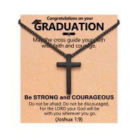 ORISPRE College High School Graduation Gifts for Boys Him Male Cool Graduates 5th 6th 8th Grade Elementary Middle School Kindergarten Christian Graduation Necklace Class of 2026 Grad Son Men- P-N-BK-JoshuaGrad-1-9