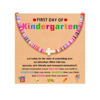 ORISPRE First Day of Kindergarten Necklace Mommy and Me Back to School Gift-P-N-ColorClay-Cross-Kinder-01