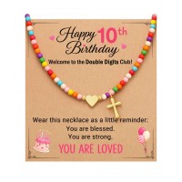ORISPRE 10 Year Old Girl Birthday Gifts Double Digits 10th Birthday Girl-P-N-GBirth-HeartCross-10th-03