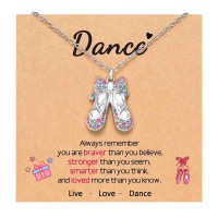ORISPRE Dance Recital Gifts for Girls Dancer Ballet Ballerina Necklace Birthday Graduation Christmas- P-N-Heart-Dance-01