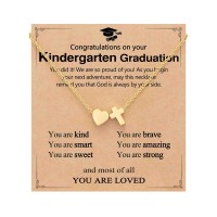 ORISPRE Kindergarten Graduation Decorations Gifts for Girls Kids Kinder Graduation Necklace 2026- P-N-Heartcross-kinder-003
