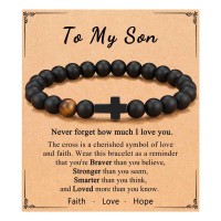 ORISPRE Son Cross Bracelet from Mom Dad-Son Gifts- Y-B-Cross-Son-01