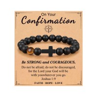 ORISPRE Confirmation Gifts for Teenage Teen Boys Catholic Confirmation Sponsor Gifts Ideas Decorations Christian Easter Cross Bracelet-Y-B-Cross-confirmation-06
